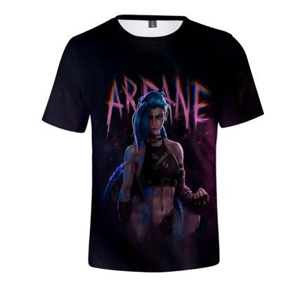 Summer Funny Arcane Jinx 3D Printed Men Short-sleeved Casual T-shirt All-match Streetwear Tops T-Shirts Men’s