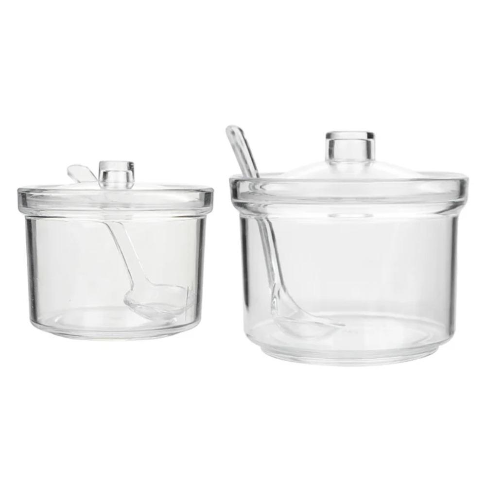Transparent Seasoning Jar Anti-fall Condiment Container Acrylic Sugar Bowl  Restaurant