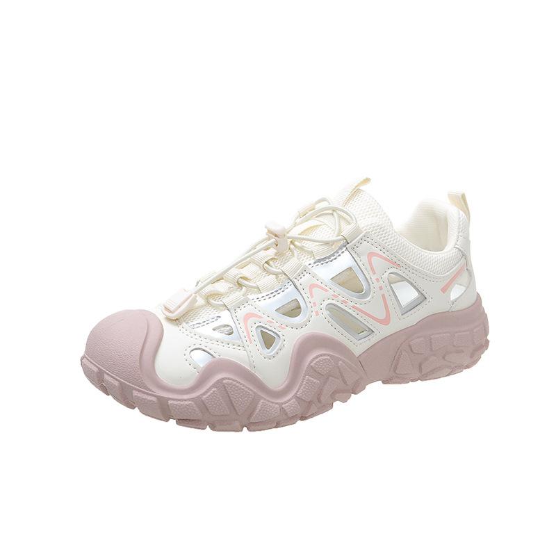 

Hollow casual ugly cute shoes women s shoes 2025 summer new outdoor hiking shoes dad sports shoes tide 40 рожевий