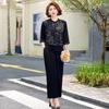 Elegant Summer Chiffon Top & Wide-Leg Pants Set for Moms and Seniors
