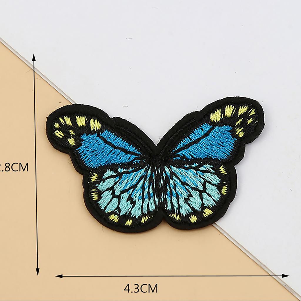 10Pcs Embroidered Fabric Patches Butterfly Applique Iron On Butterfly Patches for Clothes Jackets Jeans Bag Decoration