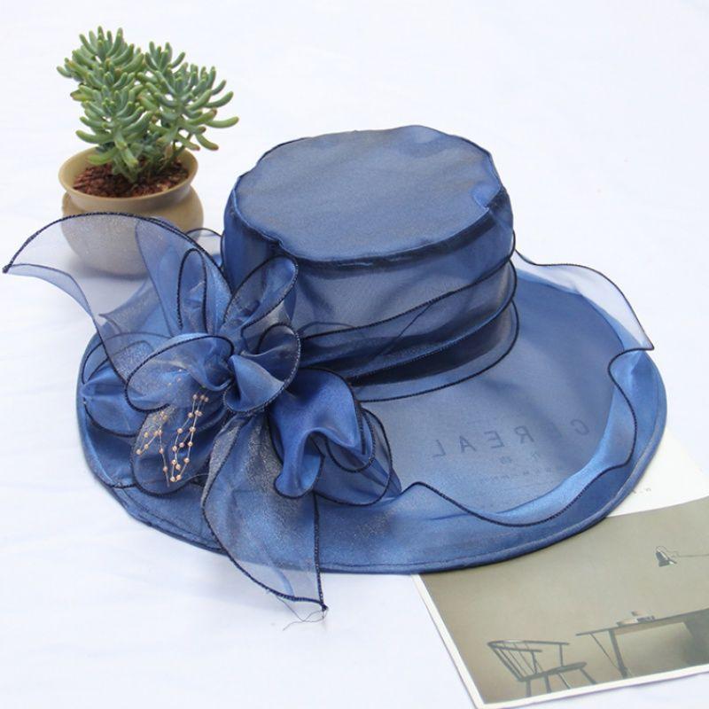 Elegant Large Eave Hat Mesh Retro Sun Shading Women's Hat Mesh Sun Shading Beach Sun Protection