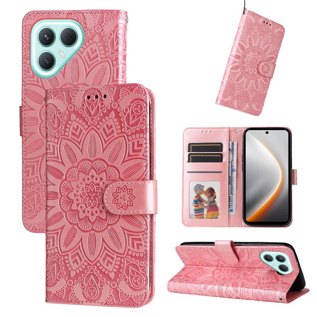 For TECNO Pova 7 Pro 5G Case Sunflower Imprint Leather Wallet Phone Cover