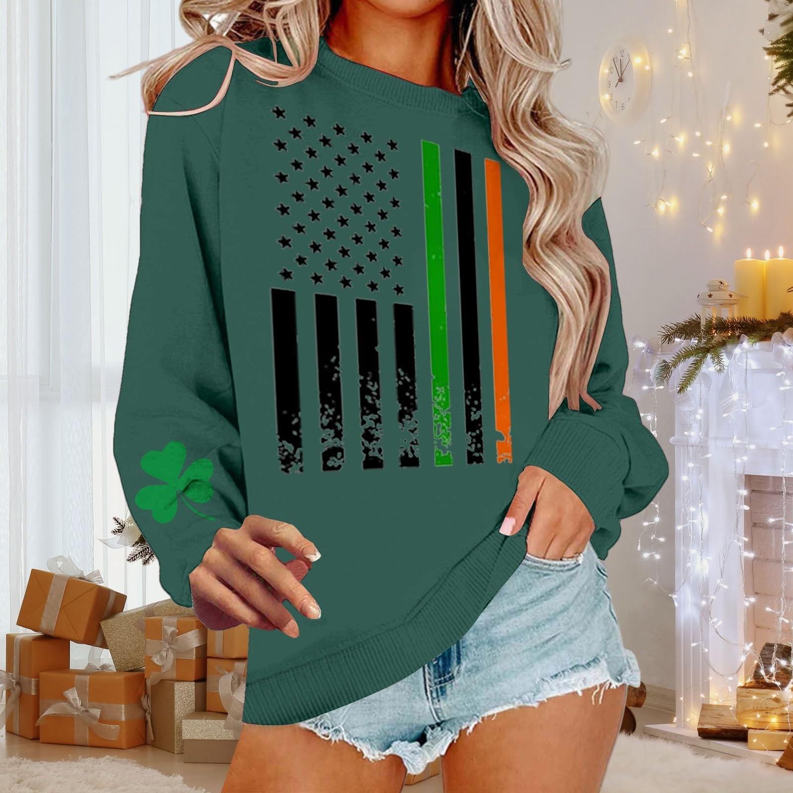 

Женская повседневная модная блузка с длинным рукавом и круглым вырезом с принтом L армия зеленый