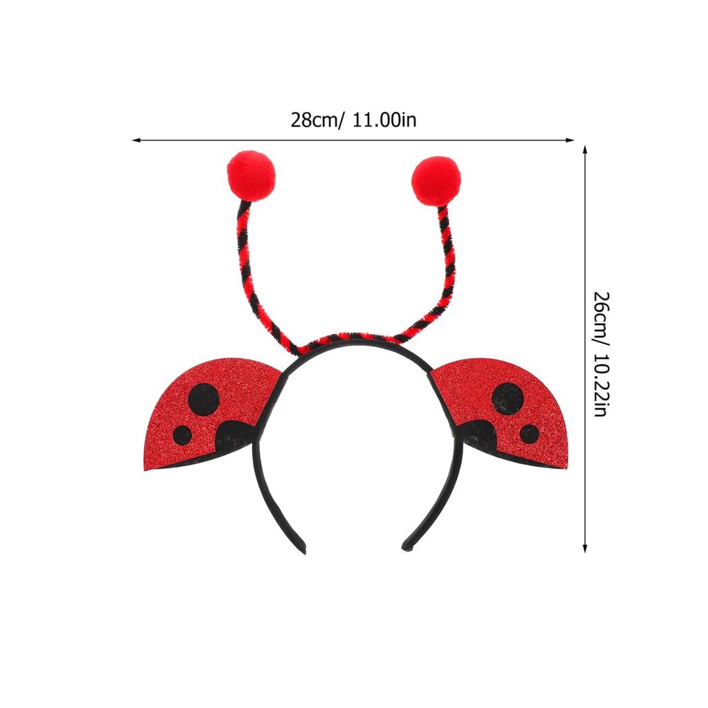 Healeved Ladybug Headband for Kids and Adults, Lightweight Hairband with Cute Insect Motif, Perfect for Parties and Events, 11.02 x 10.24 x 1.06