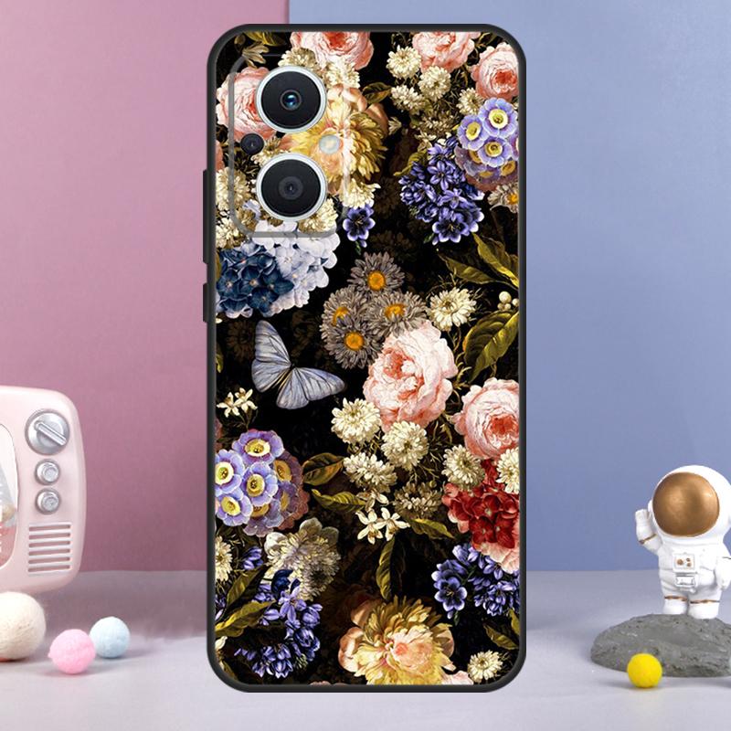 Midnight Floral Funda For OPPO Reno 14 F 11F 12F 13F 10 11 12 13 Pro 7 8 Lite OPPO Find X8 X6 X5 X9 Pro Case