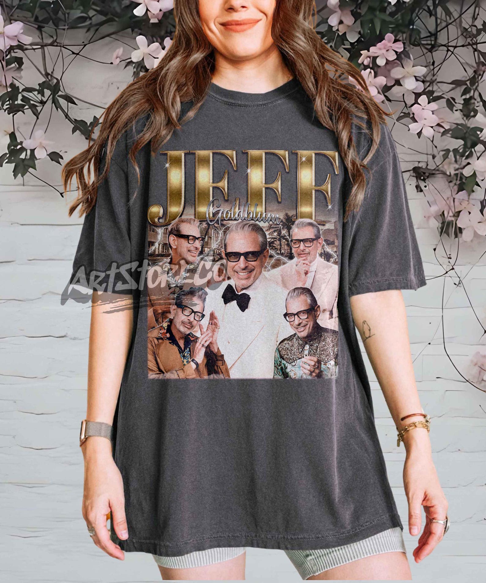 Jeff Goldblum Retro Collage T-Shirt, Vintage Inspired Actor Graphic Tee 3XL