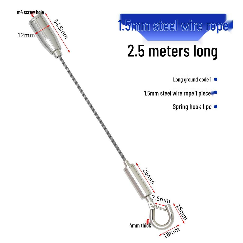 Adjustable Steel Wire Rope Hanging Kit with Chandelier Lock and Buckle