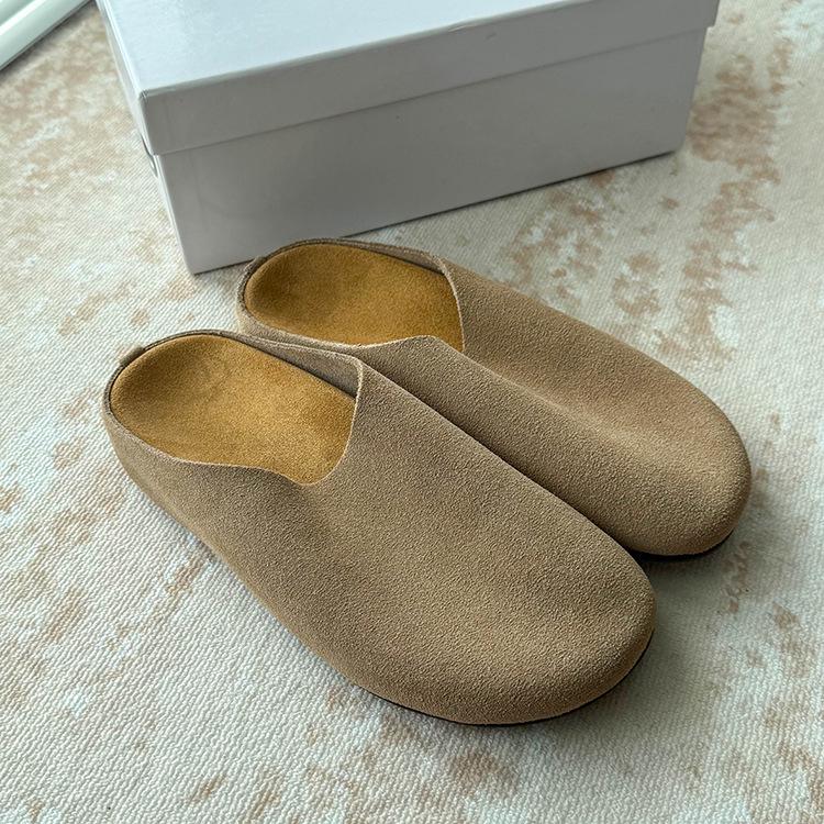 

Sangpo Ретро Кожаные Шлепанцы с Закрытым Носком для Пар 38