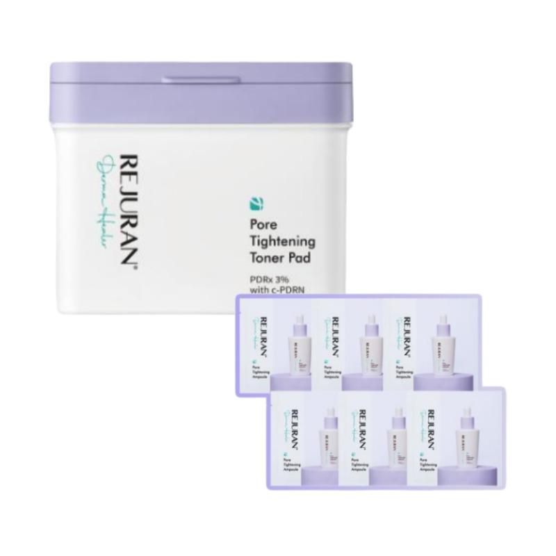 REJURAN Derma Healer Тонизирующие диски для сужения пор 60 шт. + Ампулы 2 мл × 6 шт. Набор