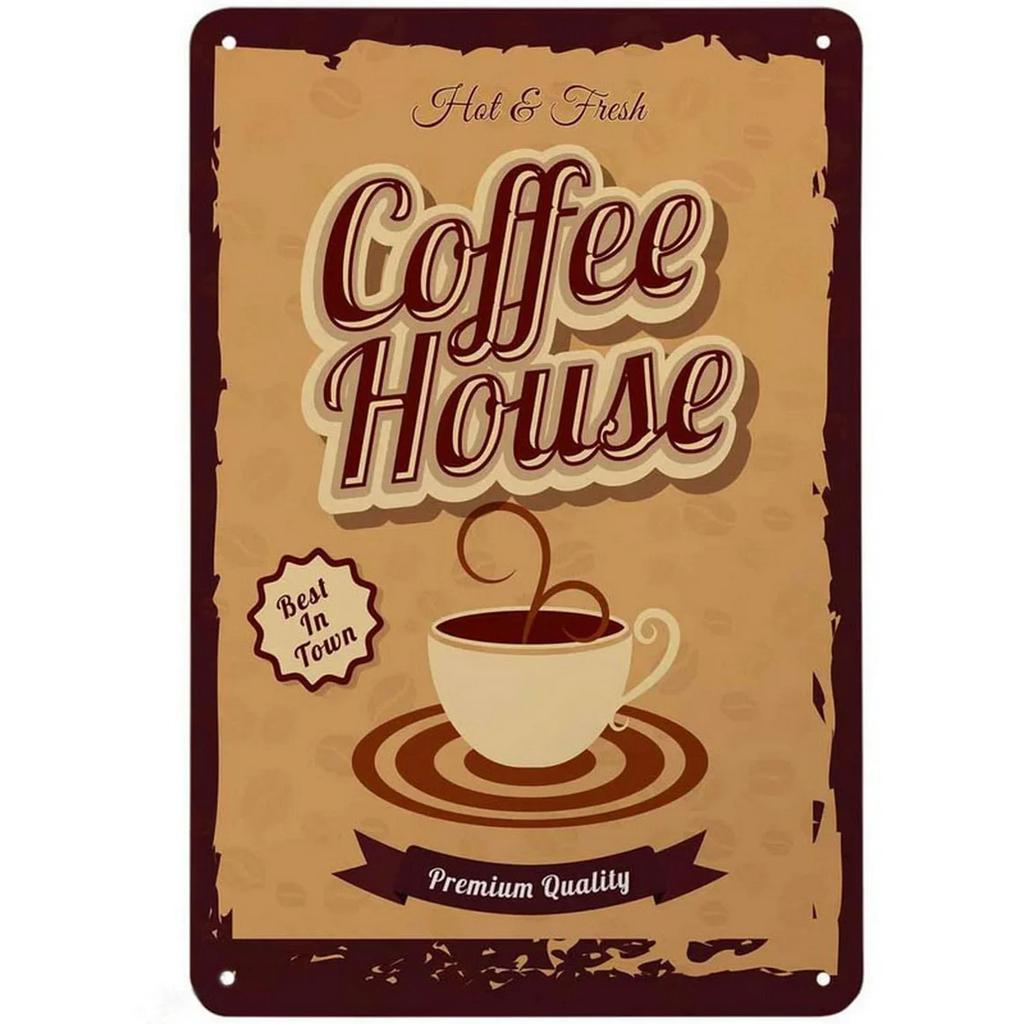 Vintage Coffee Metal Tin Sign Plaque Metal Plate Retro Wall Art Posters For Cafe Bar Pub Kitchen Club Iron Painting Decoration