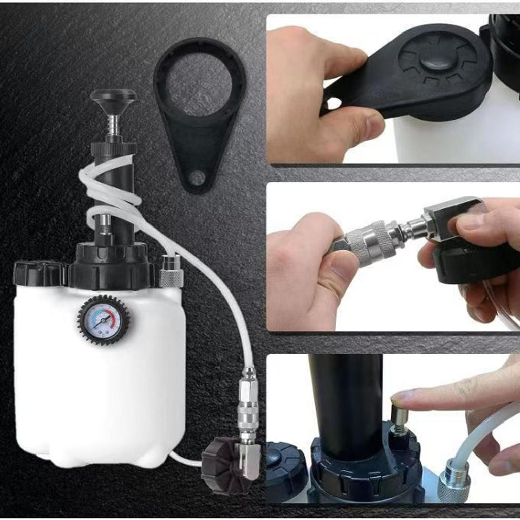 Brake Bleeder 3L Pressure Brake Bleeder Oil Change Bottle Single-Person Automotive Maintenance Tool For Professionals Working