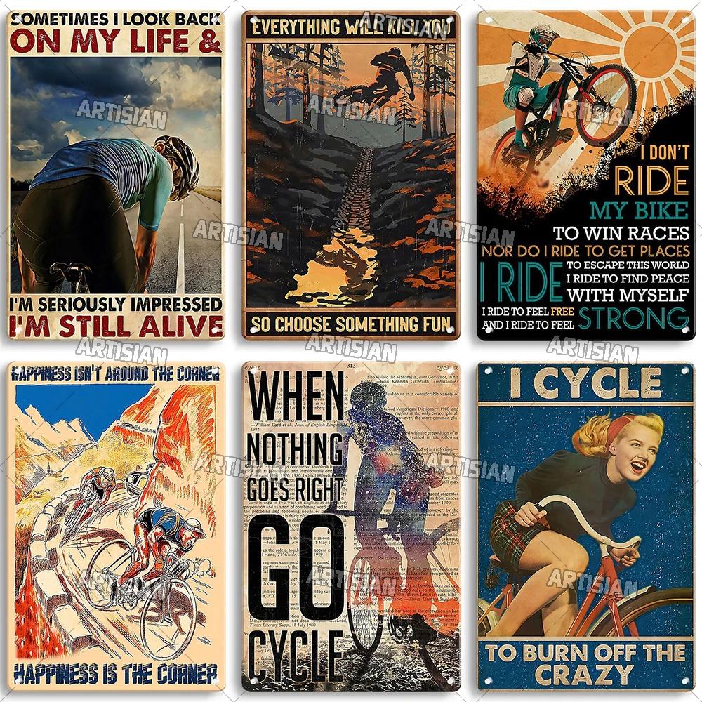 Artisian Cycling Metal Sign Bicycle Tin Plate Bike Decorative Plaque Sport Wall Decor Garage Bar Pub Club Hotel Cafe Kitchen