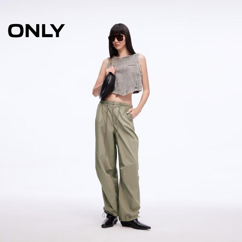 ONLY Women's Loose Fit Cargo Drawstring Casual Pants
