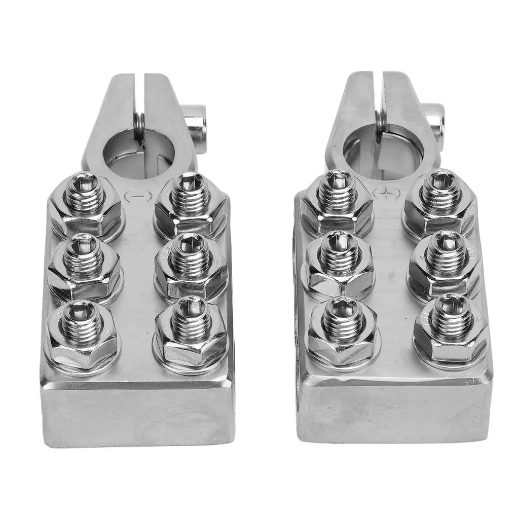 2 Pcs 12 Way Battery Post Terminal Ends Distribution Block Bus Bar 8AWG to 4 0(XL) AWG for SAE DIN EN Tapered Top Post