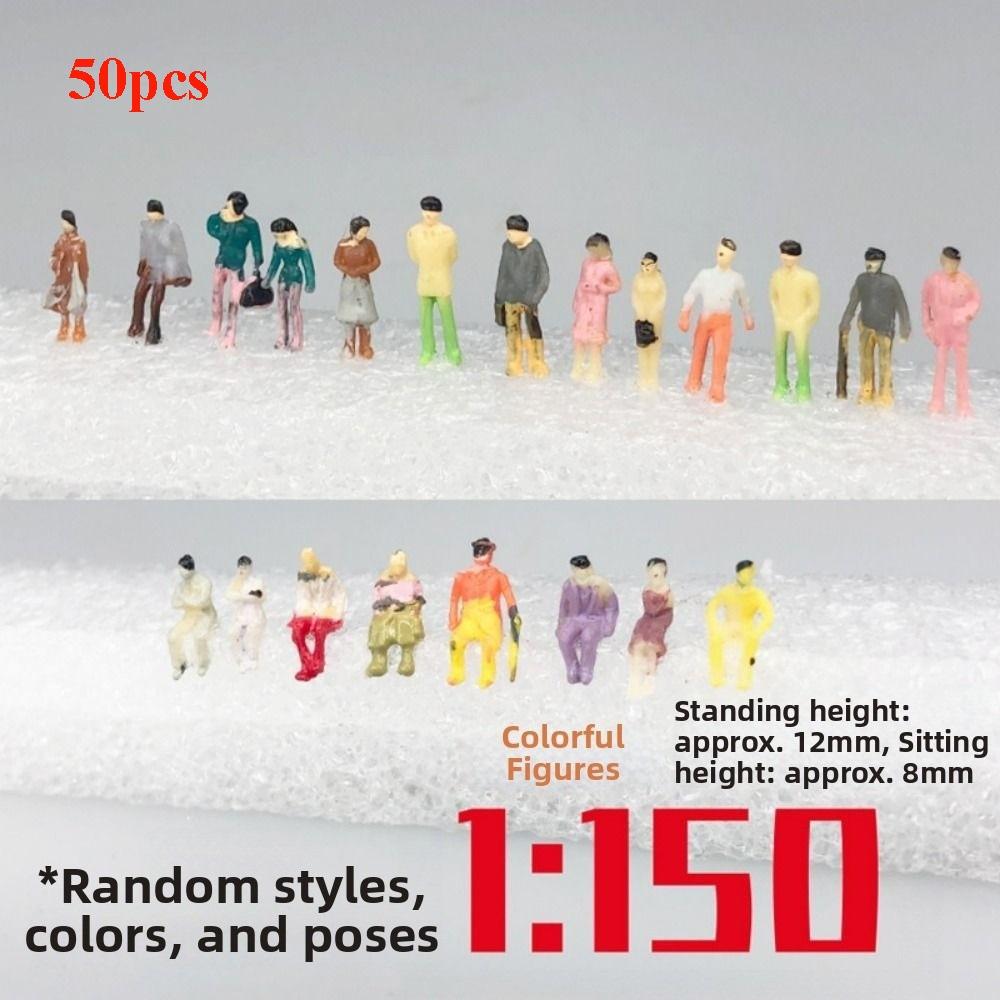 10/50pcs 1:25/1:30/1:300 Scale Model Building People Mixed Color Assorted Poses Train Scenery Passengers Multistyles