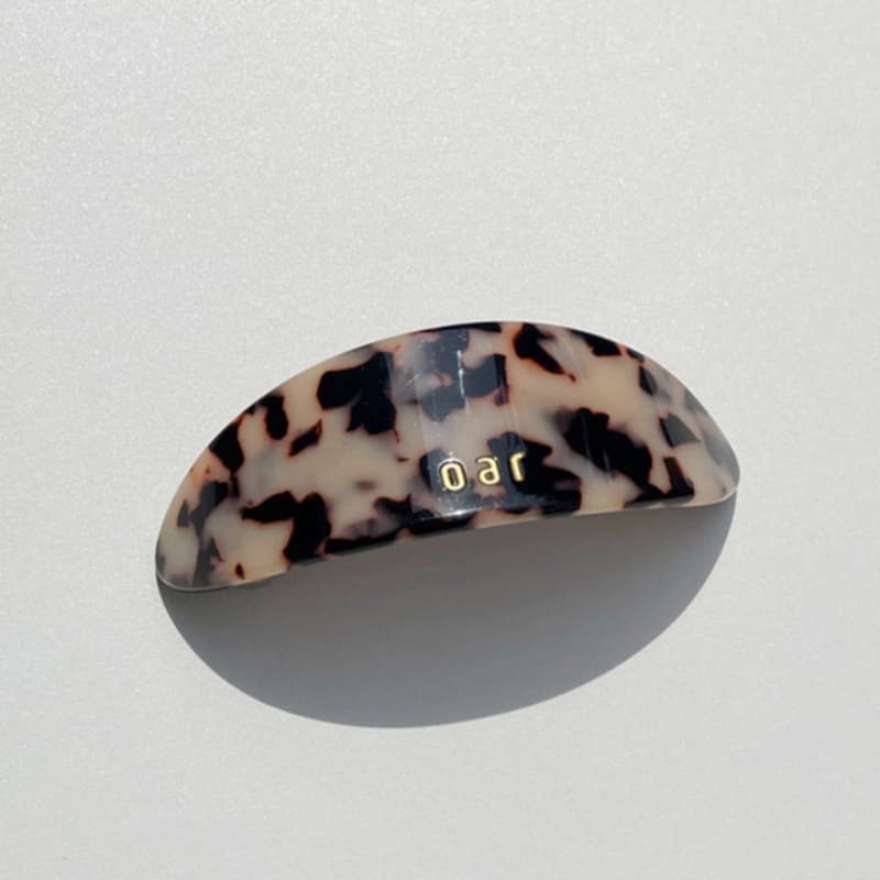 Oar Classic Big Marble Barrette [Beige Leopard]