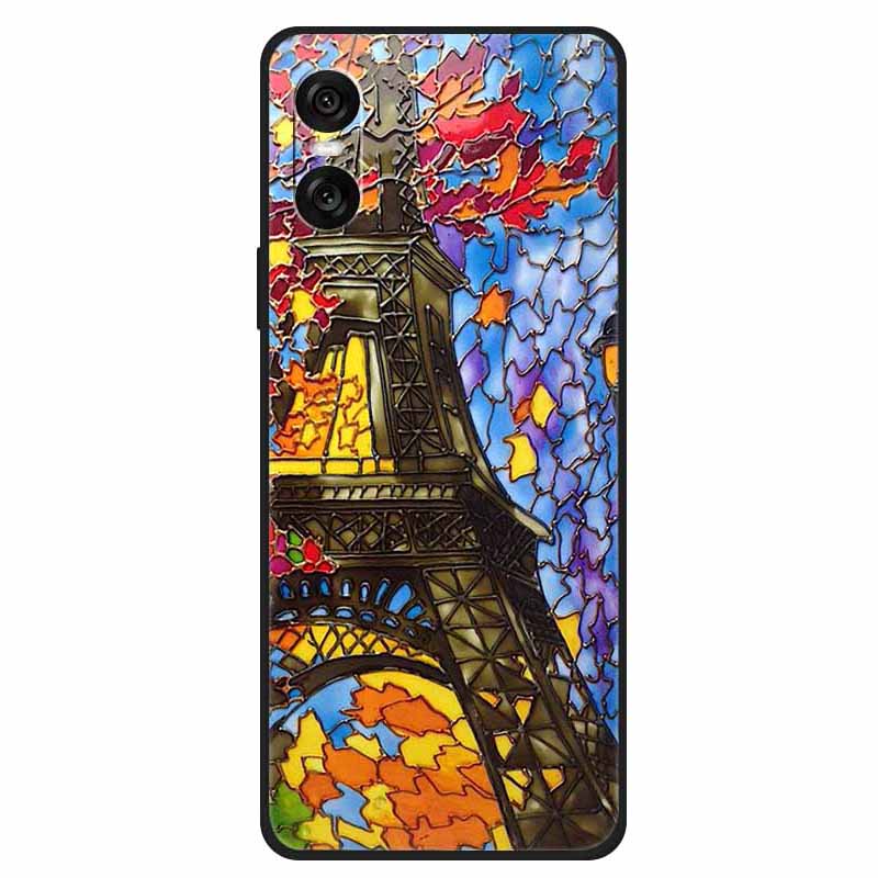 

For Sony Xperia 10 VI Case Unique Pattern Printed TPU Anti-Drop Cell Phone Cover Iron Tower
