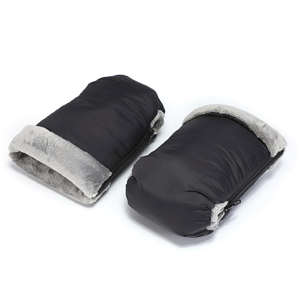 Baby Stroller Hand Muff Universal Warm Mittens Stroller Gloves with Fleece Lining Zipper Gloves Pushchair Accessories