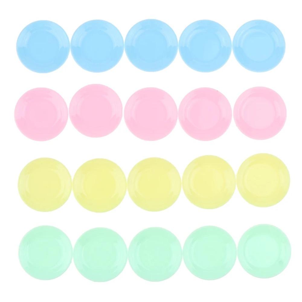 5Pcs Kitchen Toy Simulation Dining Plate Miniature Colorful Dinner Plates  Pretend Play Toys