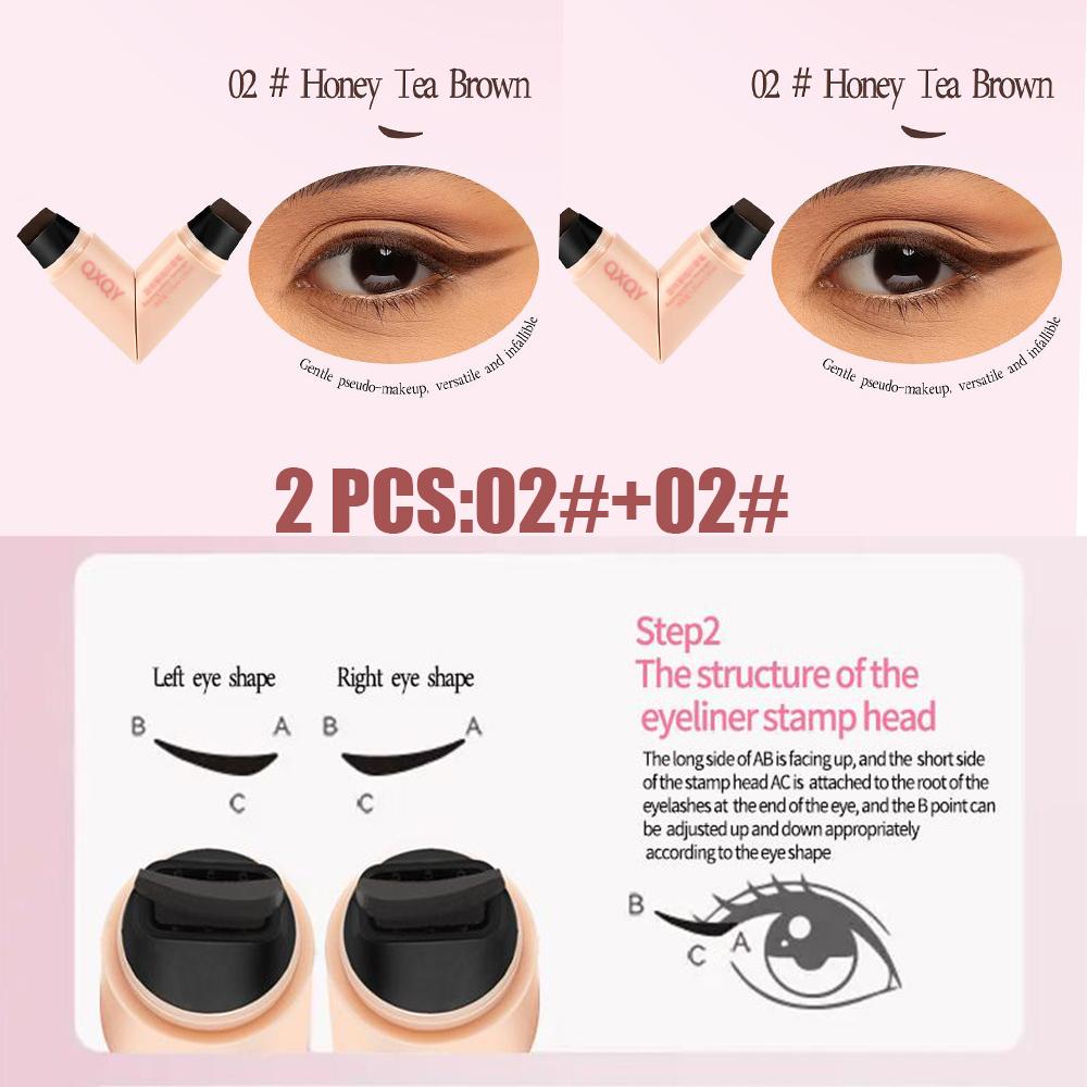 Rotating Double-head Eyeliner Stamp Pen Natural Long-lasting Quick-drying Waterproof One-stamp Eyeliner For Beginners