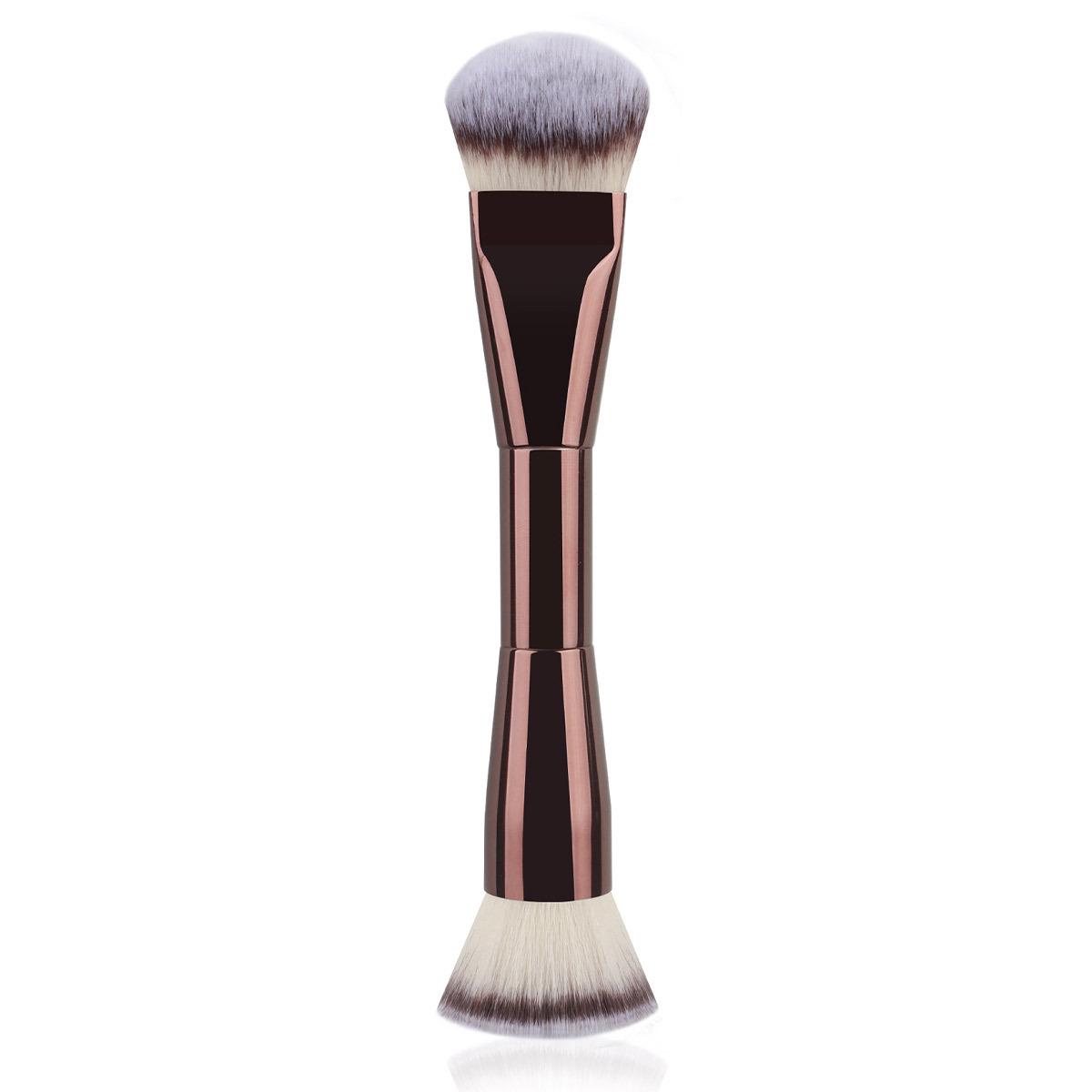

Dual-Ended Foundation & Contour Brush with Soft Bristles - All-Aluminum Tube Makeup Tool