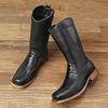Fashion High Top Shoes New Fashion Mens Four Seasons Ankle Boots Leisure Thick Soled Casual Mid-Calf Boots Street Style Man Cowboy Shoes