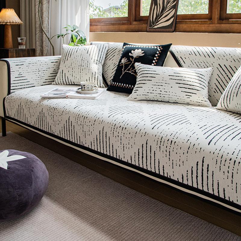 Leichter Luxus High-End Sofakissen Universell für alle Jahreszeiten Neu Rutschfestes Sitzkissen Leder Sofabezug Vollständige Abdeckung Stoffhandtuch