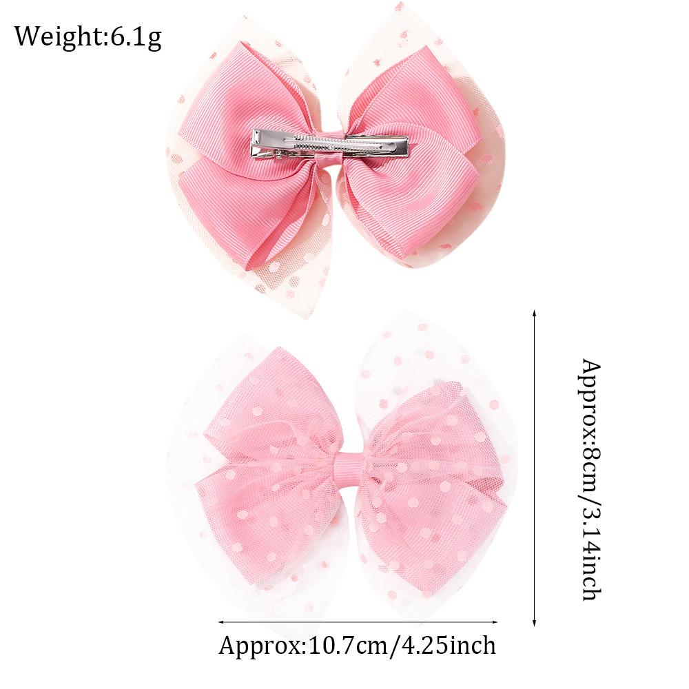2 Pack Organza Hair Bows Clips for Girls, Non-Slip Kids Hair Accessories Cute Princess Hairpins (2025 New)