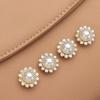 10PCS Pearl Button Rhinestone Buttons Sparkling Wedding Dress Crystal Apparel Sewing Hat Accessories Pearl Button Pearl Hairpins