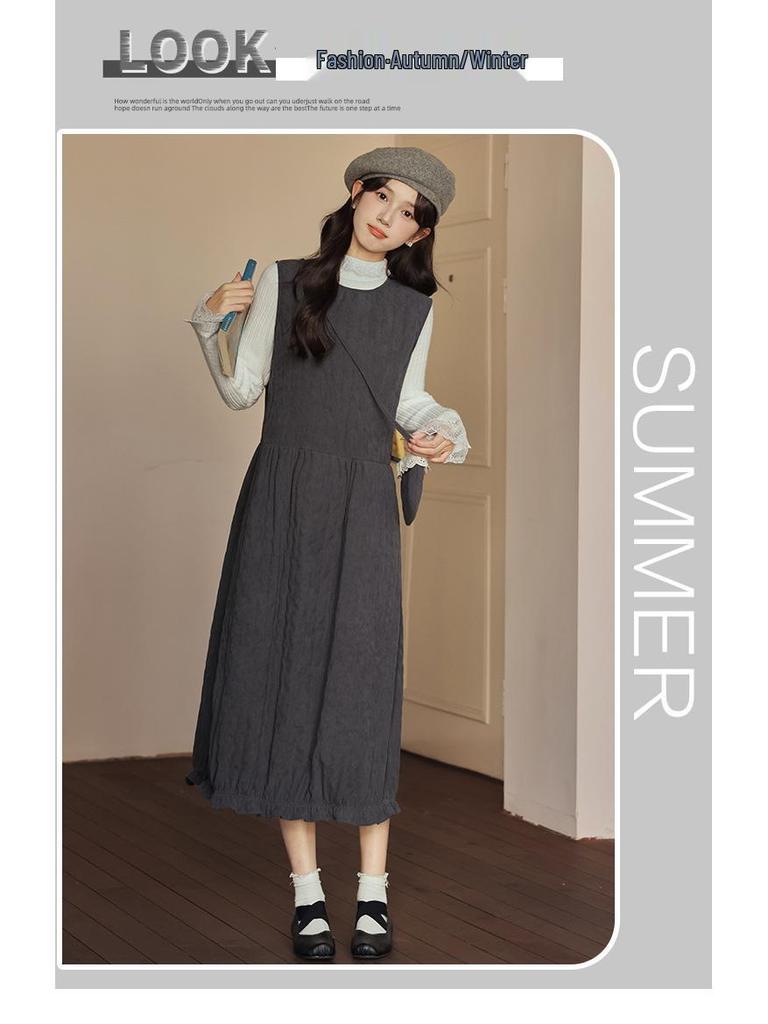 2026 Women's Quilted Sleeveless Tulip Dress with Knit Cardigan Set - Versatile Layering Fashion