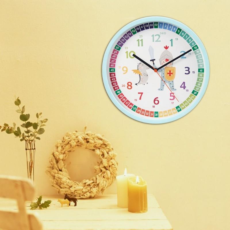 Educational Learnings Clock for Kids Alarm Clock for Kids Clear and Quiet Kids Clock Simple Battery Operated Wall Clock
