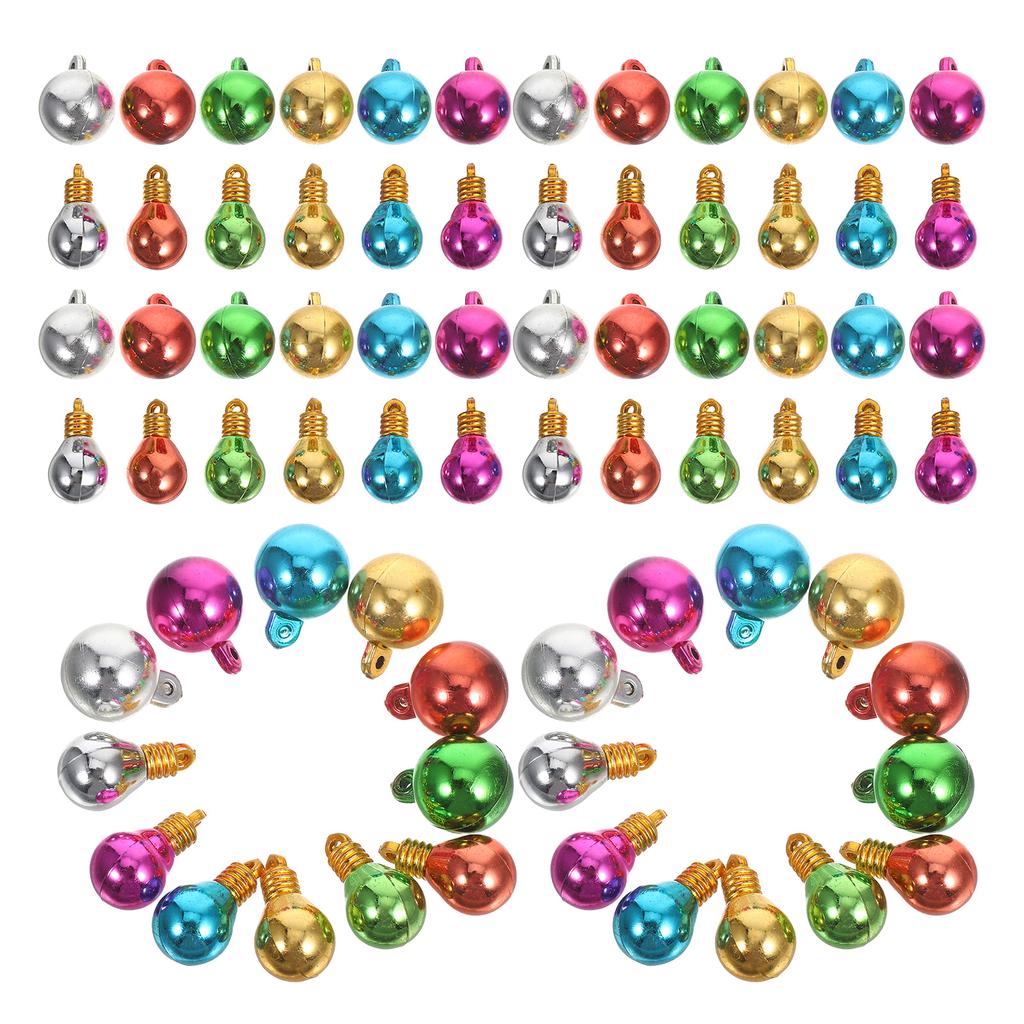 100pcs Mini Christmas Ball Ornaments Colorful Plastic Hanging Decorations Bulb Pendants For Holiday Party Xmas Tree Decoration