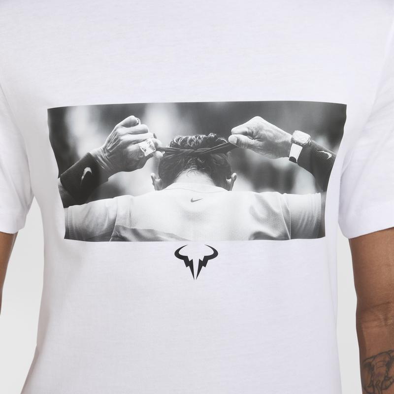 Nike Nadal Tennis Loose Knit Crew Neck Short Sleeve T-Shirt Men Tops White IM5971-100