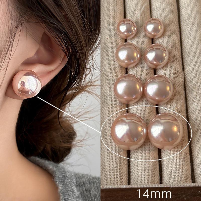 2025 Cherry Blossom Pink Pearl Stud Earrings for Women | Niche Design Ear Clips | High-End Jewelry