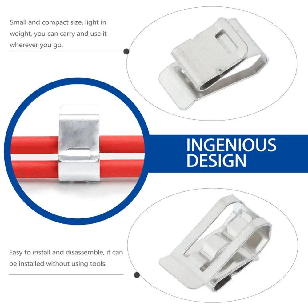 10/30/100Pcs Solar Panel Cable Clip Spring Clamp Cable Clamp Solar Cable Wire Installation Fixing Clip Wire Fastener