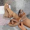 2025Women Platform Sandals Summer Wedge Sandals Sexy Rivets Heels Shoes for Women Zapatos De Mujer Open Toe Buckle