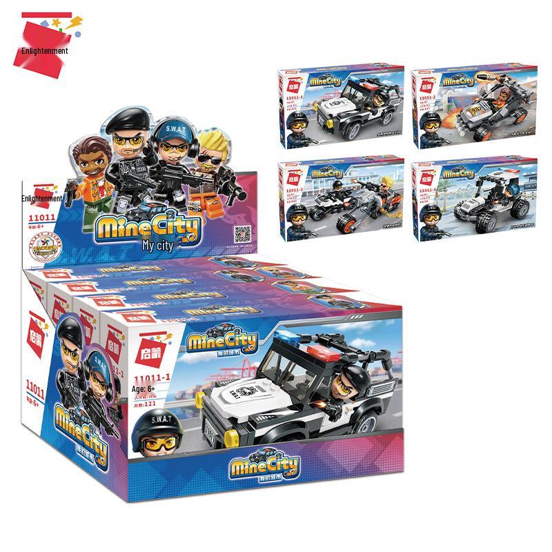 Qimeng 11011 SWAT Car & Motorcycle Building Blocks Toy Set