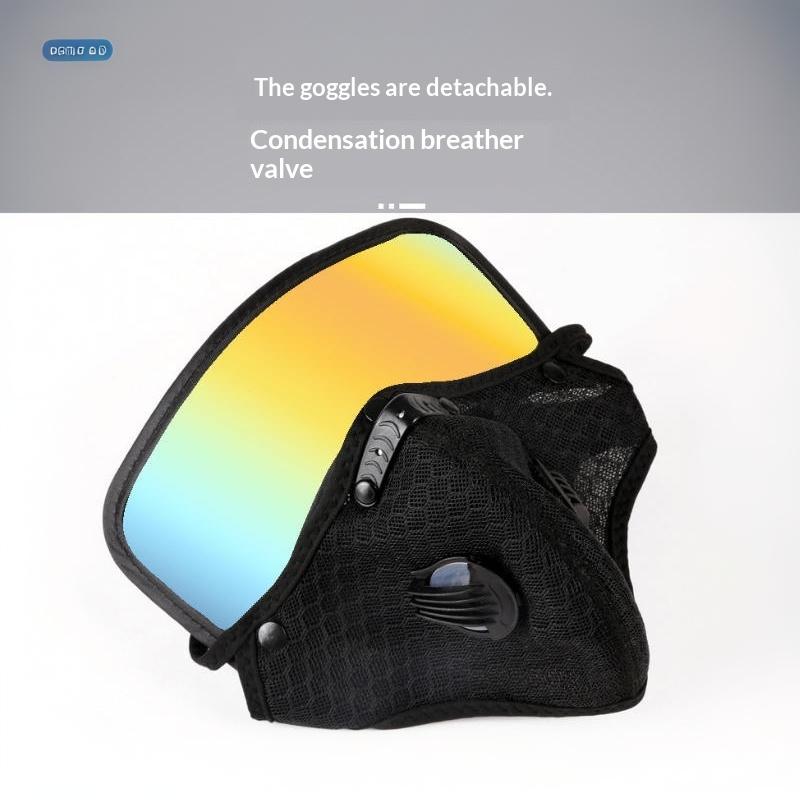 Comfortable Cycling Face Mask with Goggles Dust Proof Washable Reusable Windproof Mask for Outdoor Sports Riding Commute
