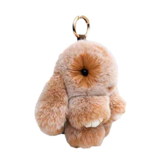 Frosted Bunny Plush Keychain 15cm Soft Faux Rabbit Fur Pendant for Bags Keys Cute Standing Stuffed Animal Adorable Birthday Gift for Girls Rabbit
