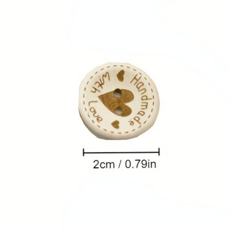 50pcs Heart Wood Buttons Sewing Scrapbooking Gift Handwork Home Clothing Decor Wooden Decorative Handmade 15mm/20mm/25mm