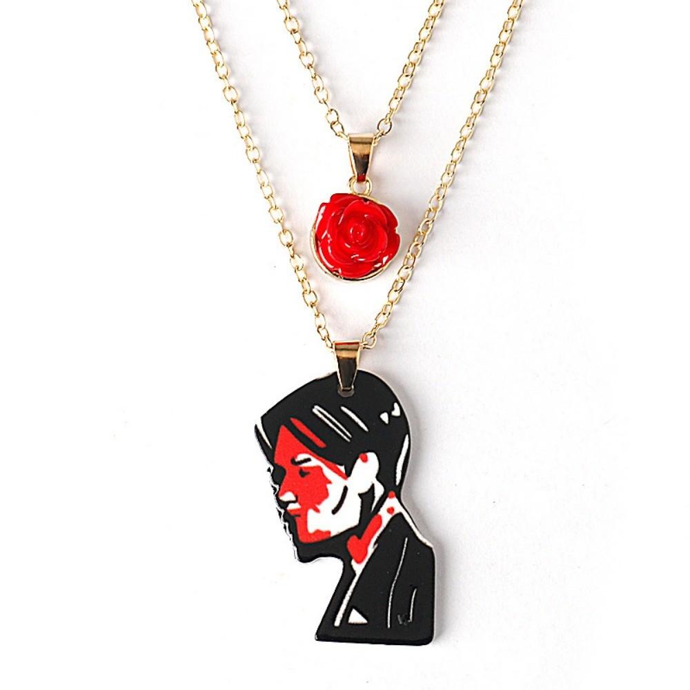 Rock Band My Chemical Romance Cosplay Necklace Music Band MCR Three Cheers Rose Unisex Choker Pendant Jewelry Accessories