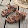 European and American Large-size Open-toed High-heeled Slippers Women's New Thick-heeled Embossed Fashion Cool Slippers
