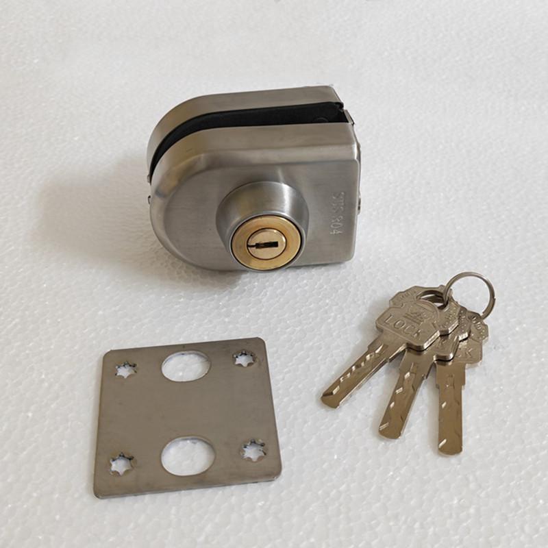 1 комплект безрамный замок для стеклянной двери магазин раздвижная стеклянная без сверления напольный замок защелка из нержавеющей стали офисный замок для стеклянной двери с ключом серебряный