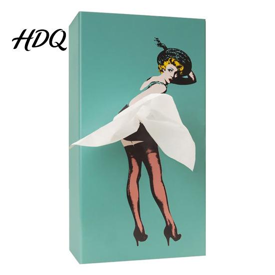 Tissue Box Holder Creative Lady Flying Skirt Design Easy Office Desk Access Square Tabletop Home Supplies Sexy Girl