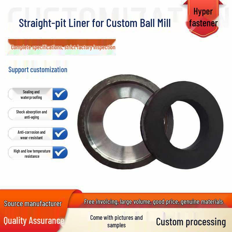 

Customized Ball Mill Liner Bolt Washer & Gaskets: Fixed, Step, Recessed, Matching, Rubber Sealing (M30M). Custom Design