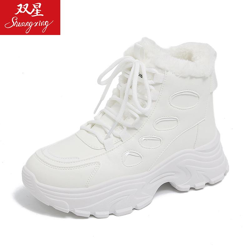 

Женские зимние ботинки, повседневная зимняя обувь на платформе, нескользящие, теплые меховые ботильоны, плюшевые ботинки в стиле милитари для улицы, для походов, мотоциклетные ботинки 35