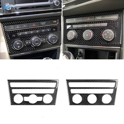 For Seat Leon 2013 2014 2015 2016 2017 2018   Soft Carbon Fiber Car Interior Center Console AC CD Panel Frame Cover Trim
