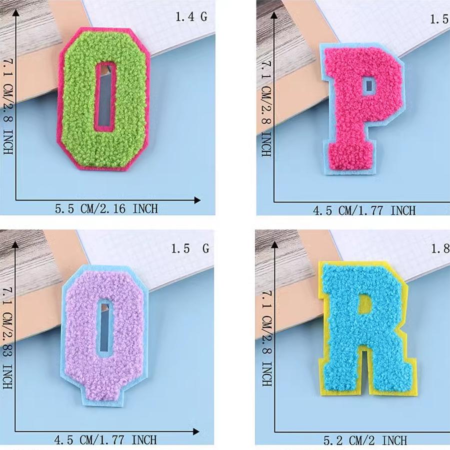26Pcs English Alphabet Towel Embroidery Mixed Color Patch Handmade Repair For Clothes Accessories