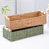 Handwoven Braided Toilet Paper Basket Wood Handle Sundry Storage Basket  Snack
